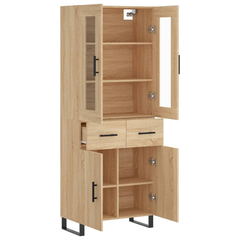 vidaXL Highboard Sonoma Oak 69.5x34x180 cm Engineered Wood