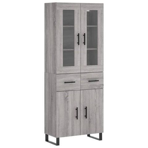 vidaXL Highboard Grey Sonoma 69.5x34x180 cm Engineered Wood