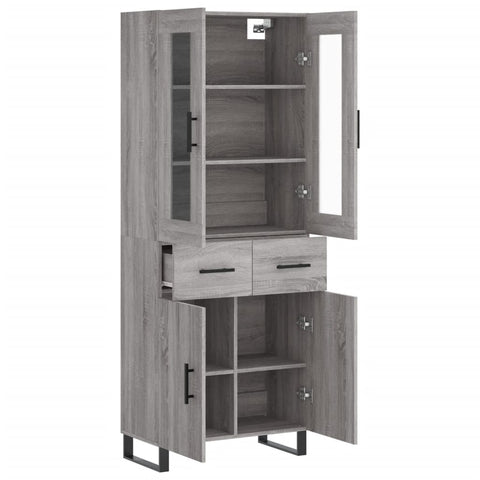 vidaXL Highboard Grey Sonoma 69.5x34x180 cm Engineered Wood