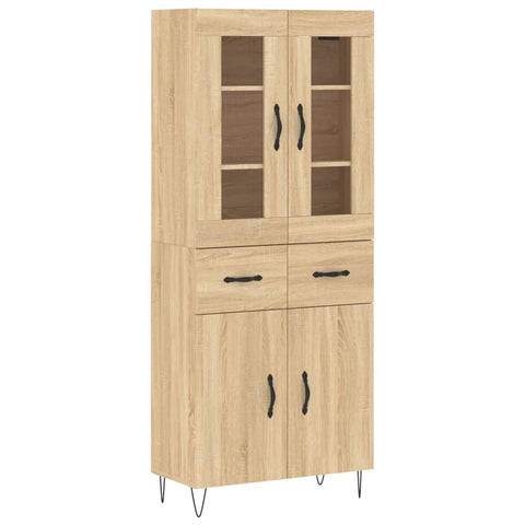 vidaXL Highboard Sonoma Oak 69.5x34x180 cm Engineered Wood