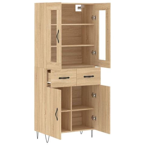 vidaXL Highboard Sonoma Oak 69.5x34x180 cm Engineered Wood