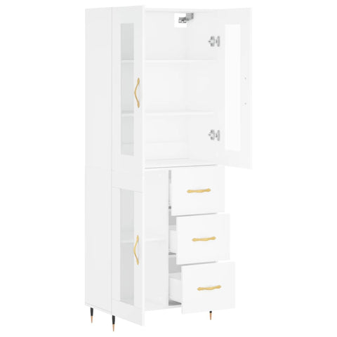 vidaXL Highboard White 69.5x34x180 cm Engineered Wood