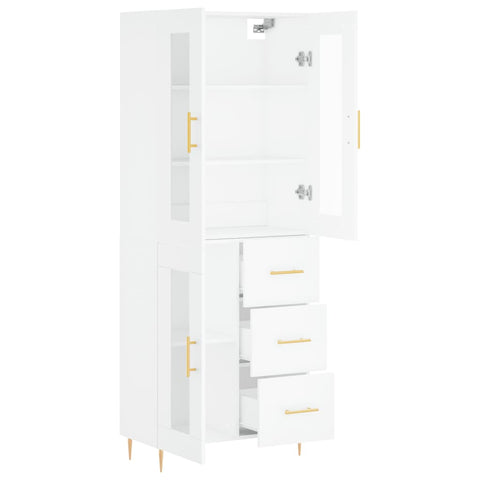 vidaXL Highboard White 69.5x34x180 cm Engineered Wood