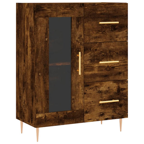 vidaXL Highboard Smoked Oak 69.5x34x180 cm Engineered Wood