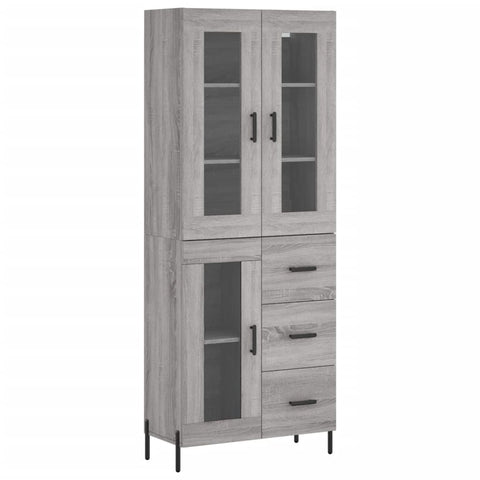 vidaXL Highboard Grey Sonoma 69.5x34x180 cm Engineered Wood
