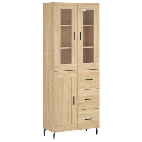vidaXL Highboard Sonoma Oak 69.5x34x180 cm Engineered Wood