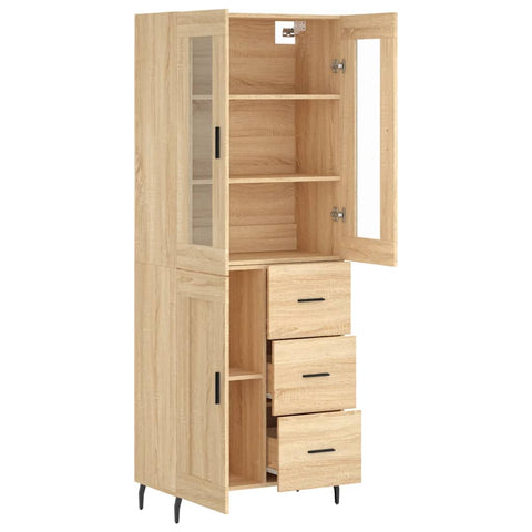 vidaXL Highboard Sonoma Oak 69.5x34x180 cm Engineered Wood