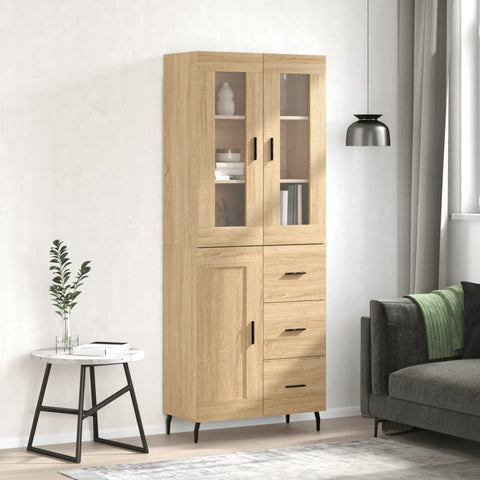 vidaXL Highboard Sonoma Oak 69.5x34x180 cm Engineered Wood