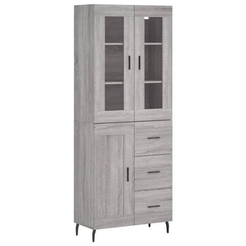vidaXL Highboard Grey Sonoma 69.5x34x180 cm Engineered Wood
