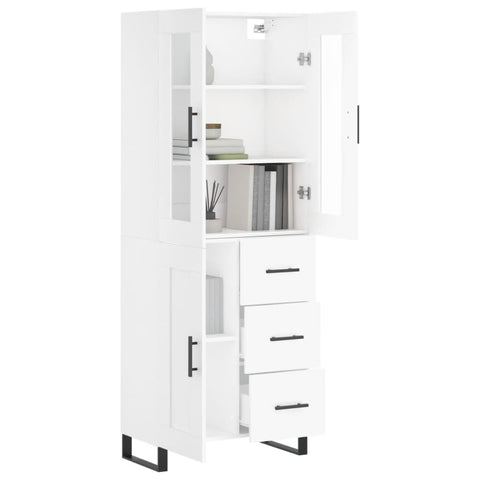 vidaXL Highboard White 69.5x34x180 cm Engineered Wood
