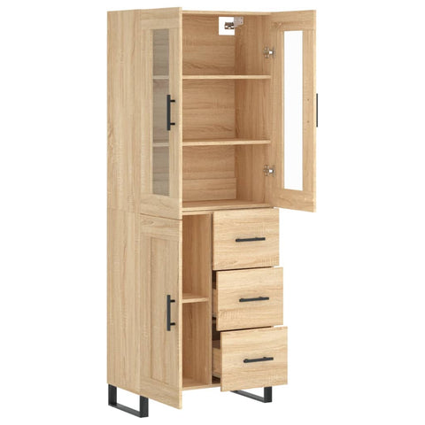 vidaXL Highboard Sonoma Oak 69.5x34x180 cm Engineered Wood