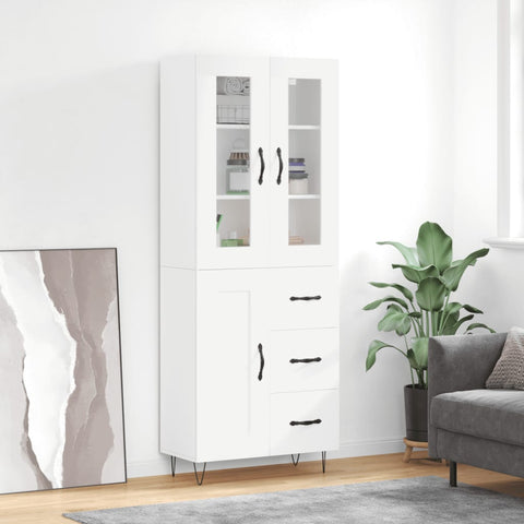 vidaXL Highboard White 69.5x34x180 cm Engineered Wood