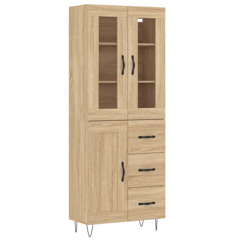 vidaXL Highboard Sonoma Oak 69.5x34x180 cm Engineered Wood