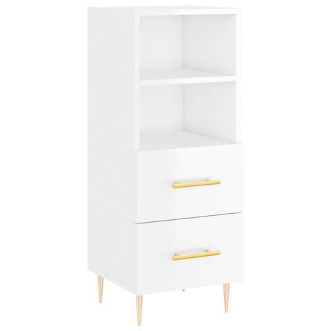 vidaXL Highboard High Gloss White 34.5x34x180 cm Engineered Wood