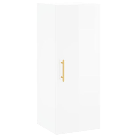 vidaXL Highboard High Gloss White 34.5x34x180 cm Engineered Wood
