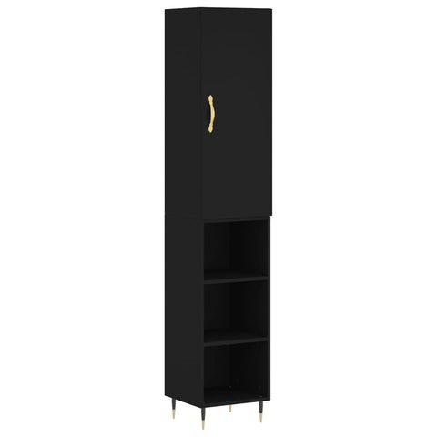 vidaXL Highboard Black 34.5x34x180 cm Engineered Wood