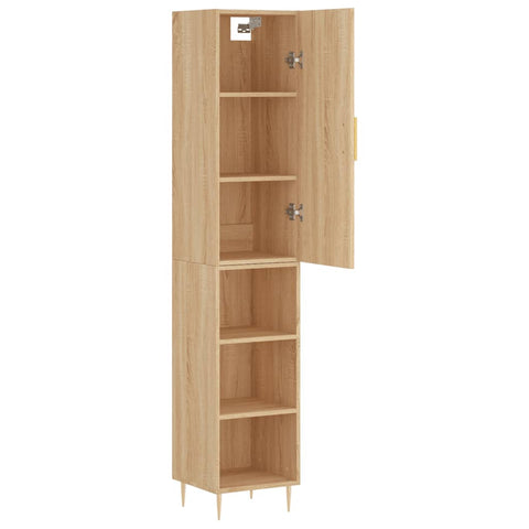 vidaXL Highboard Sonoma Oak 34.5x34x180 cm Engineered Wood