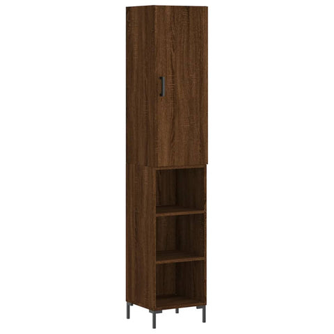 vidaXL Highboard Brown Oak 34.5x34x180 cm Engineered Wood