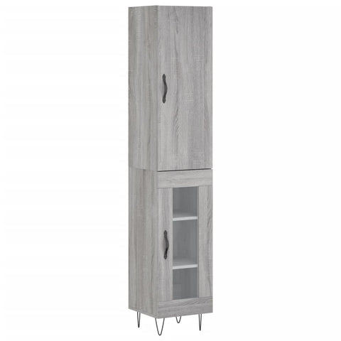 vidaXL Highboard Grey Sonoma 34.5x34x180 cm Engineered Wood