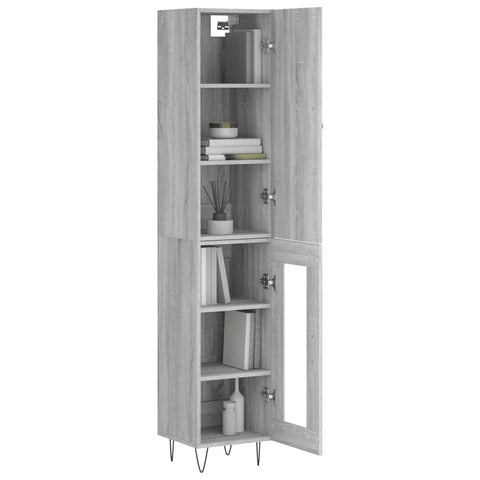 vidaXL Highboard Grey Sonoma 34.5x34x180 cm Engineered Wood
