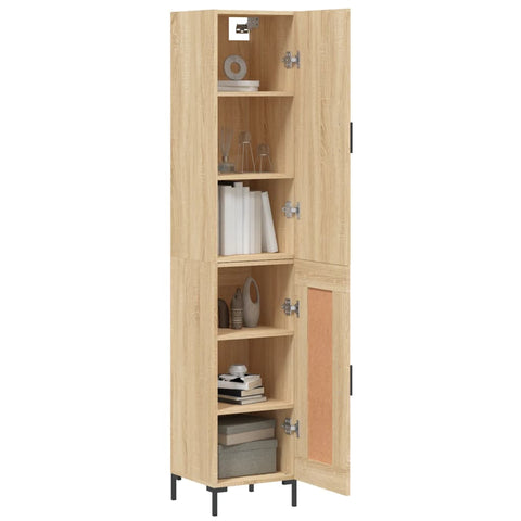 vidaXL Highboard Sonoma Oak 34.5x34x180 cm Engineered Wood