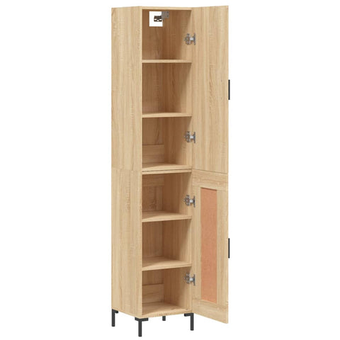 vidaXL Highboard Sonoma Oak 34.5x34x180 cm Engineered Wood