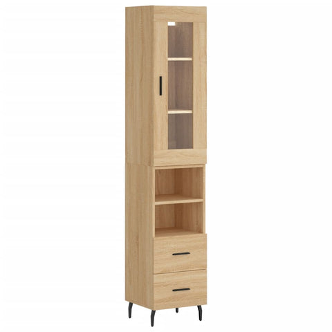vidaXL Highboard Sonoma Oak 34.5x34x180 cm Engineered Wood