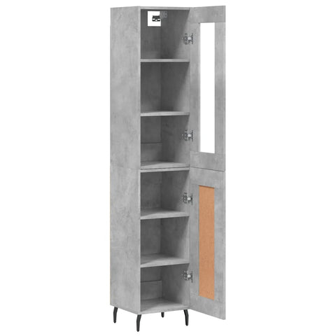 vidaXL Highboard Concrete Grey 34.5x34x180 cm Engineered Wood