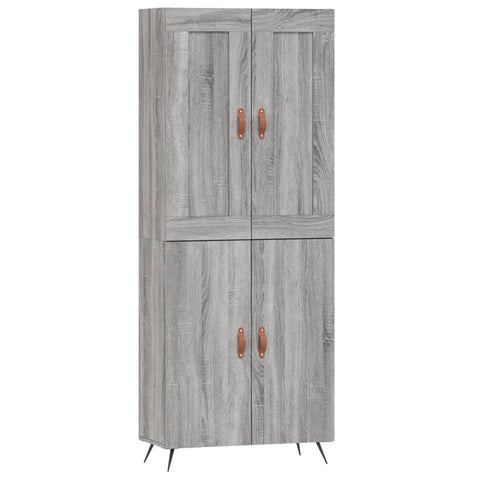 vidaXL Highboard Grey Sonoma 69.5x34x180 cm Engineered Wood