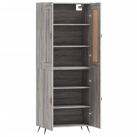 vidaXL Highboard Grey Sonoma 69.5x34x180 cm Engineered Wood