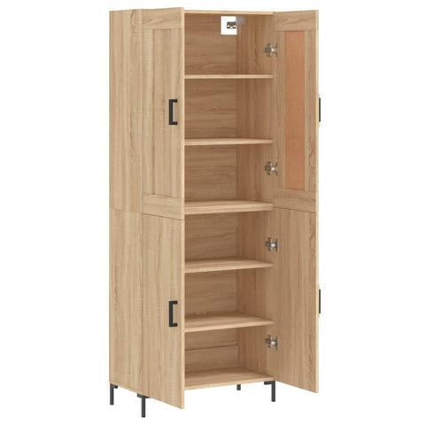 vidaXL Highboard Sonoma Oak 69.5x34x180 cm Engineered Wood