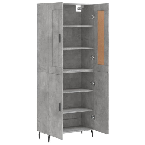 vidaXL Highboard Concrete Grey 69.5x34x180 cm Engineered Wood