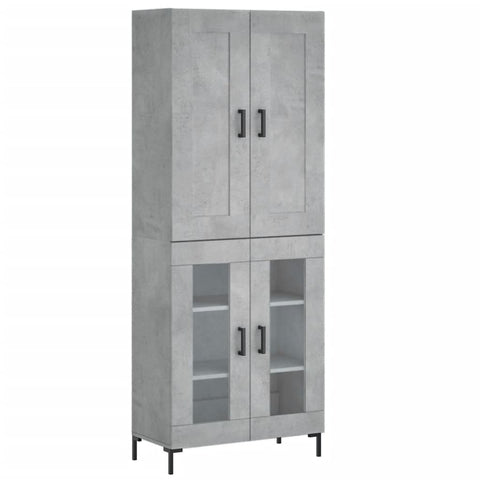 vidaXL Highboard Concrete Grey 69.5x34x180 cm Engineered Wood
