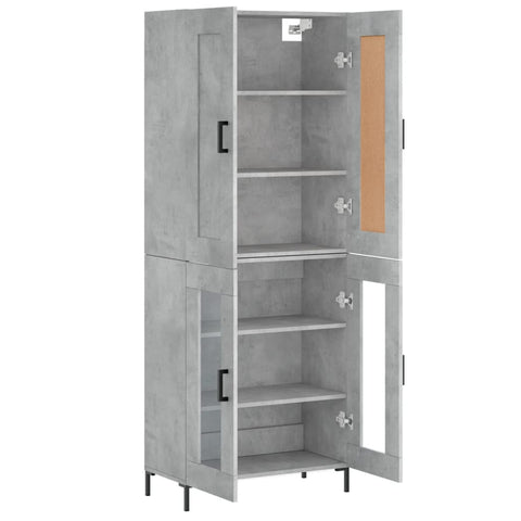vidaXL Highboard Concrete Grey 69.5x34x180 cm Engineered Wood