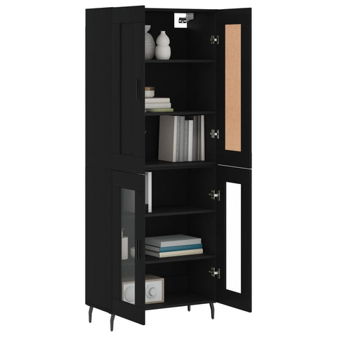 vidaXL Highboard Black 69.5x34x180 cm Engineered Wood