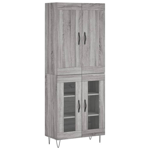 vidaXL Highboard Grey Sonoma 69.5x34x180 cm Engineered Wood
