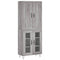 vidaXL Highboard Grey Sonoma 69.5x34x180 cm Engineered Wood
