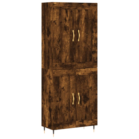 vidaXL Highboard Smoked Oak 69.5x34x180 cm Engineered Wood