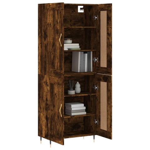 vidaXL Highboard Smoked Oak 69.5x34x180 cm Engineered Wood