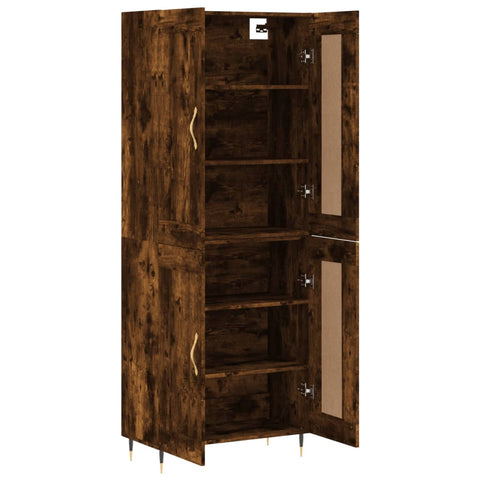 vidaXL Highboard Smoked Oak 69.5x34x180 cm Engineered Wood