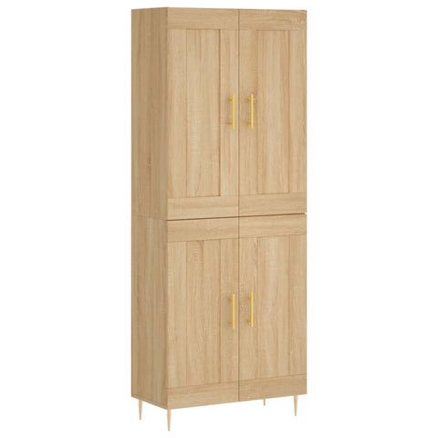 vidaXL Highboard Sonoma Oak 69.5x34x180 cm Engineered Wood