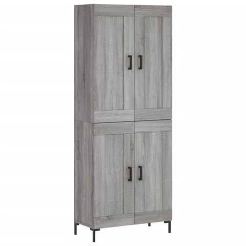 vidaXL Highboard Grey Sonoma 69.5x34x180 cm Engineered Wood