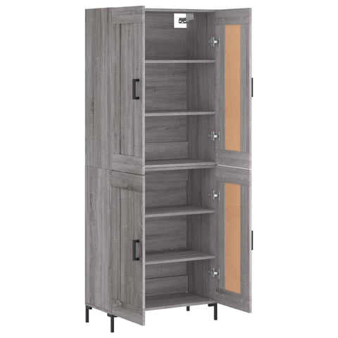 vidaXL Highboard Grey Sonoma 69.5x34x180 cm Engineered Wood