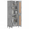 vidaXL Highboard Concrete Grey 69.5x34x180 cm Engineered Wood