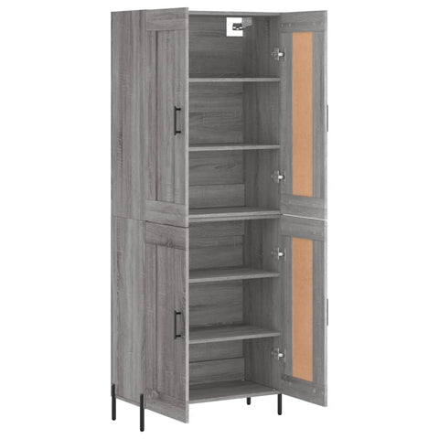 vidaXL Highboard Grey Sonoma 69.5x34x180 cm Engineered Wood