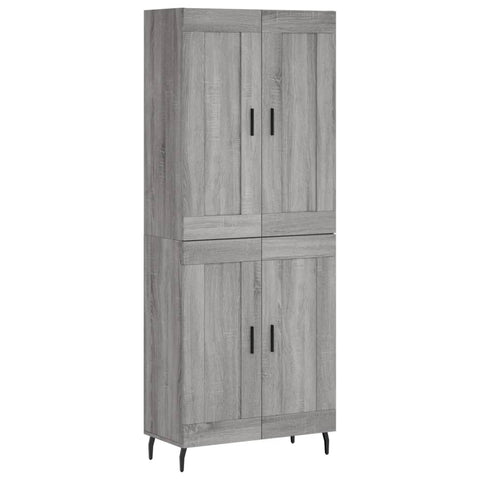 vidaXL Highboard Grey Sonoma 69.5x34x180 cm Engineered Wood