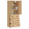 vidaXL Highboard Sonoma Oak 69.5x34x180 cm Engineered Wood