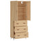 vidaXL Highboard Sonoma Oak 69.5x34x180 cm Engineered Wood