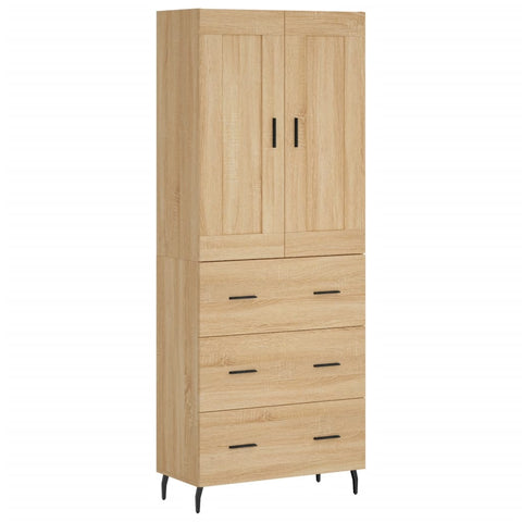 vidaXL Highboard Sonoma Oak 69.5x34x180 cm Engineered Wood