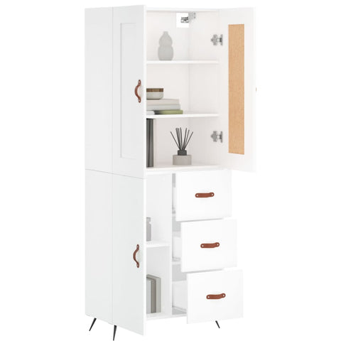 vidaXL Highboard White 69.5x34x180 cm Engineered Wood